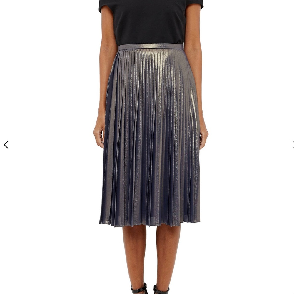 Ted Baker Zainea Metallic Pleated Skirt